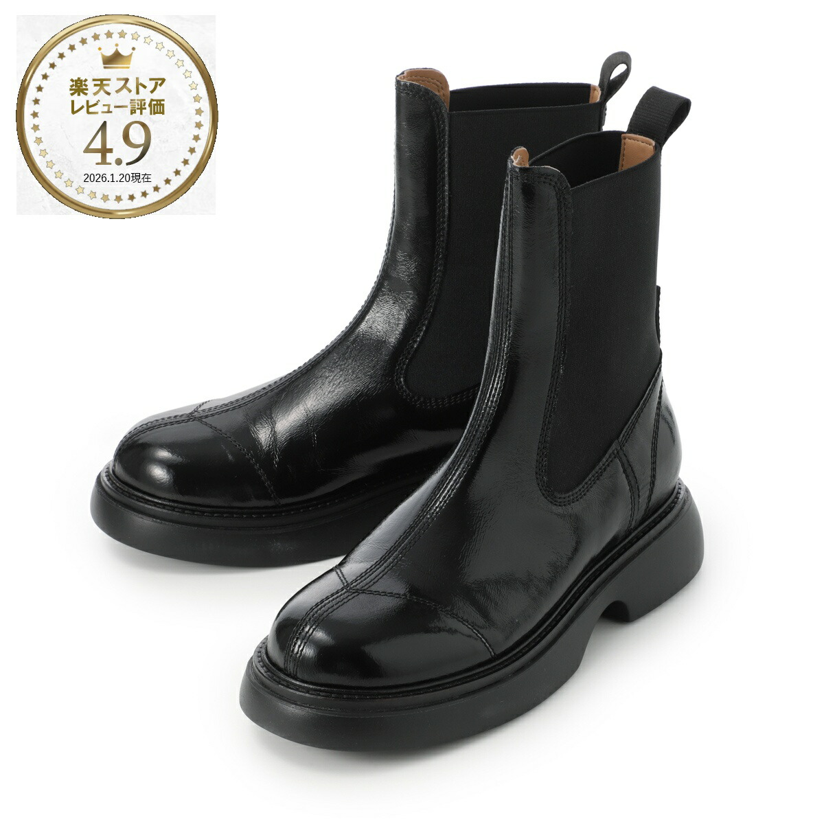 楽天市場】ガニー GANNI チェルシーブーツ ブラック レディース 大きい