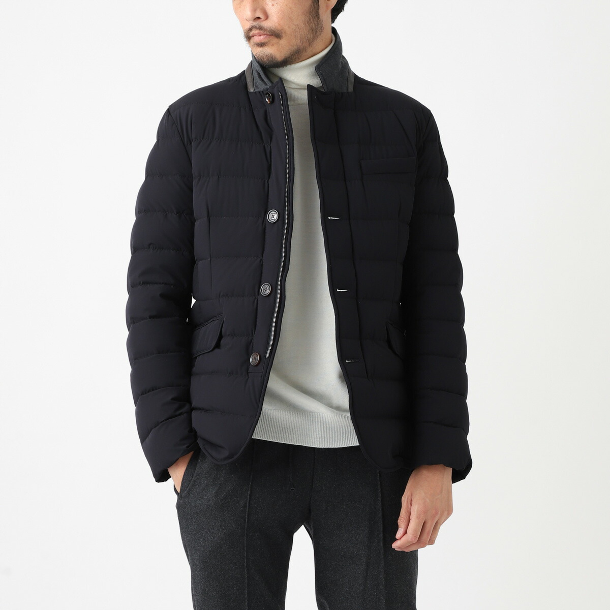 楽天市場】ムーレー MOORER ダウンジャケット ブルー メンズ 大きい