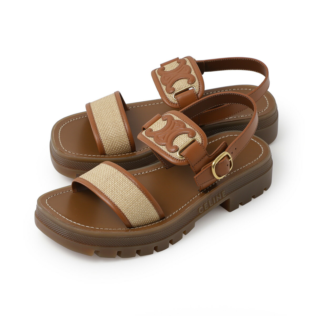 楽天市場】セリーヌ CELINE サンダル ブラウン レディース 大きい