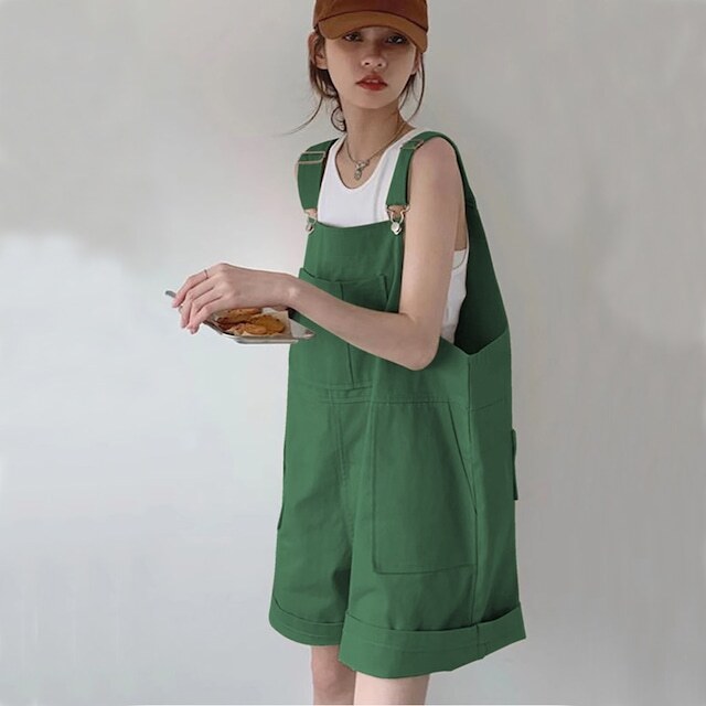 楽天市場】サロペット ショート丈 オールインワン レディース 可愛い