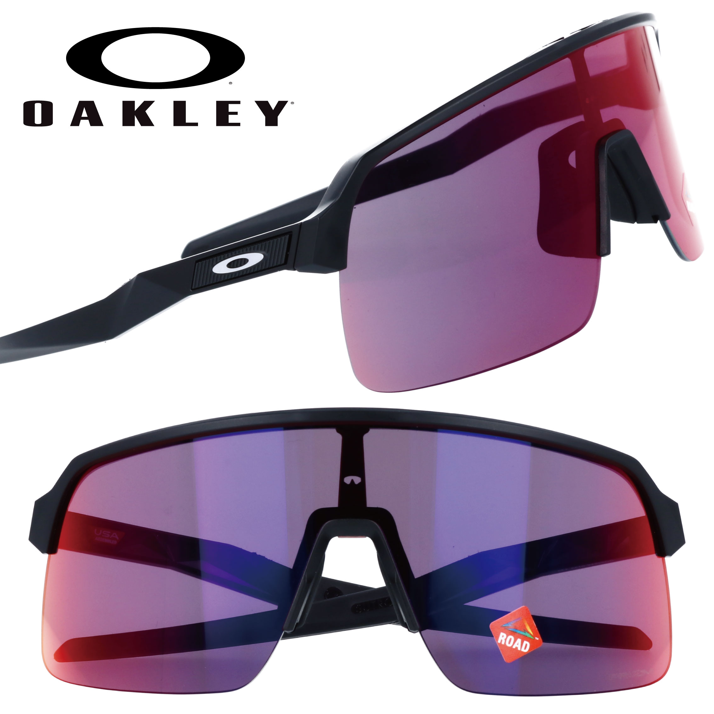 さ*う様 OAKLEY スポーツ用サングラス クリア/レッド レン OAKLEYの