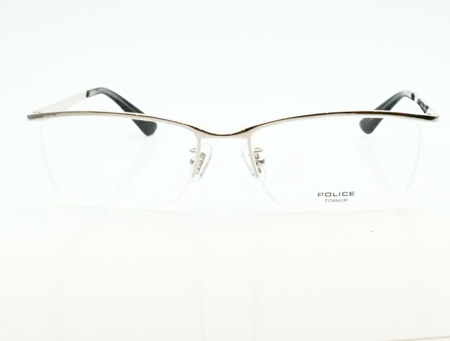 楽天市場】レンズつき ポリス メガネ VPLQ52J 0579 シルバー 55サイズ
