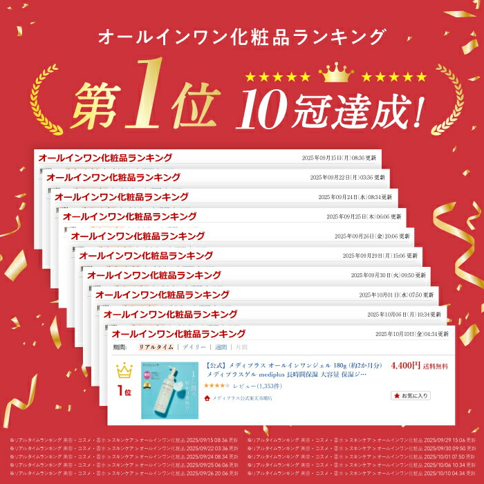 楽天市場】【公式】メディプラス オールインワンジェル 180g (約2か月