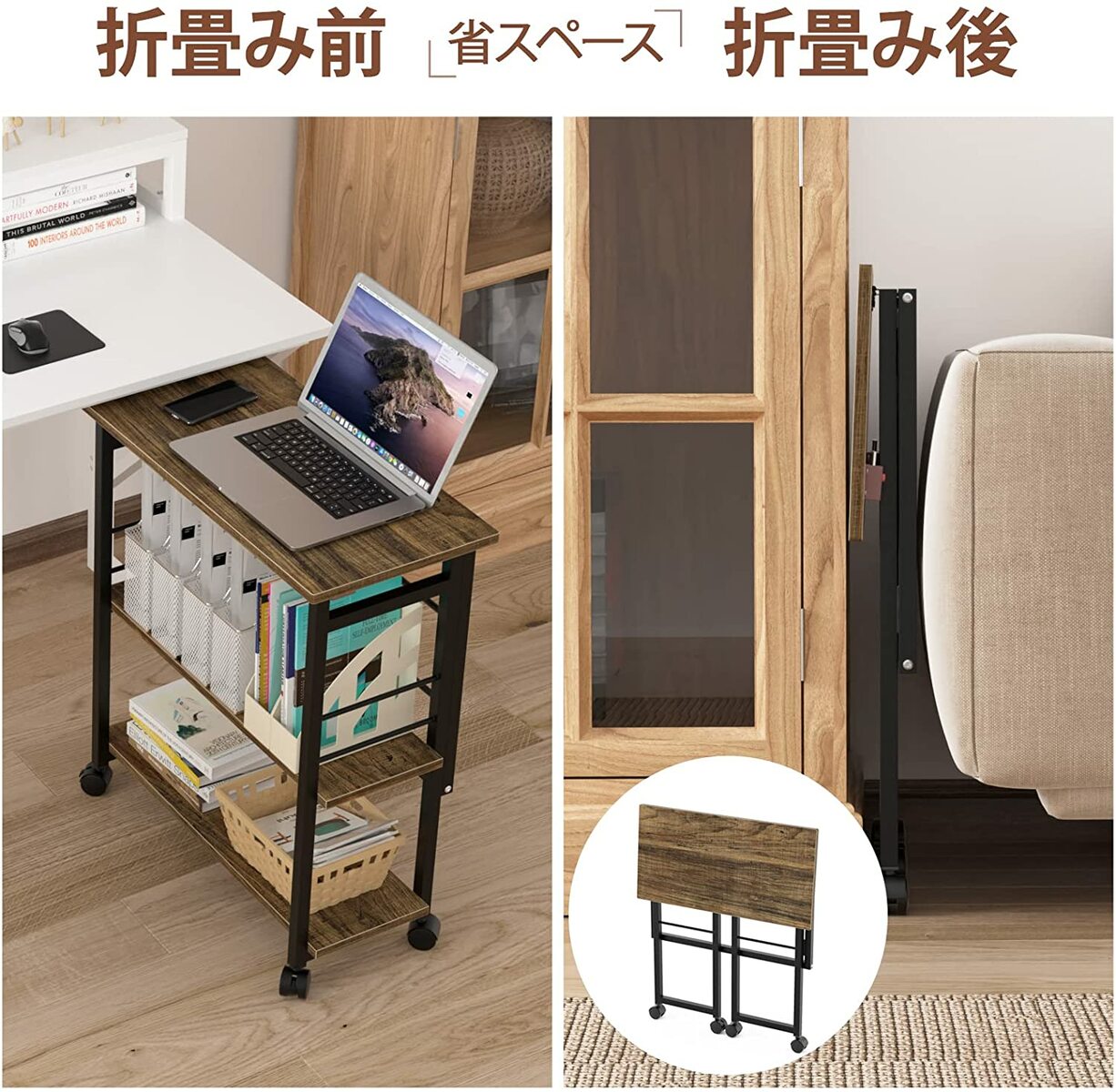 楽天市場】【200円OFFクーポン付】収納ラック 折りたたみ式 幅60 3段