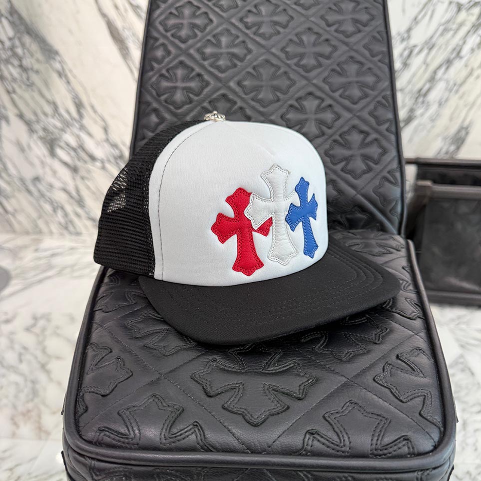 楽天市場】CHROME HEARTS Tricolor Triple Cross Patch Trucker Cap