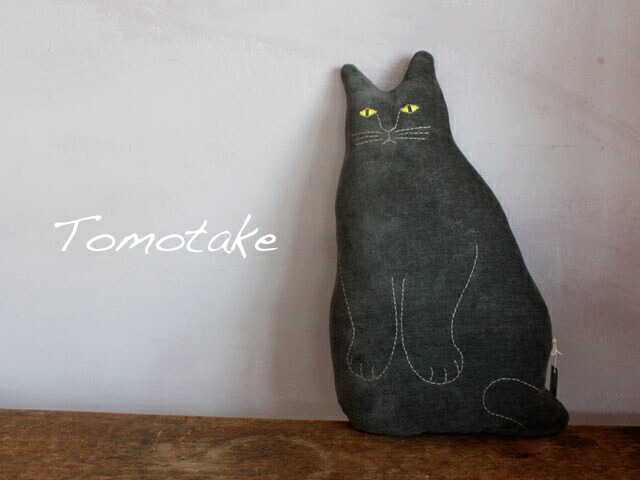 楽天市場】tomotake トモタケ 動物クッション 黒ネコ ネロ お座り