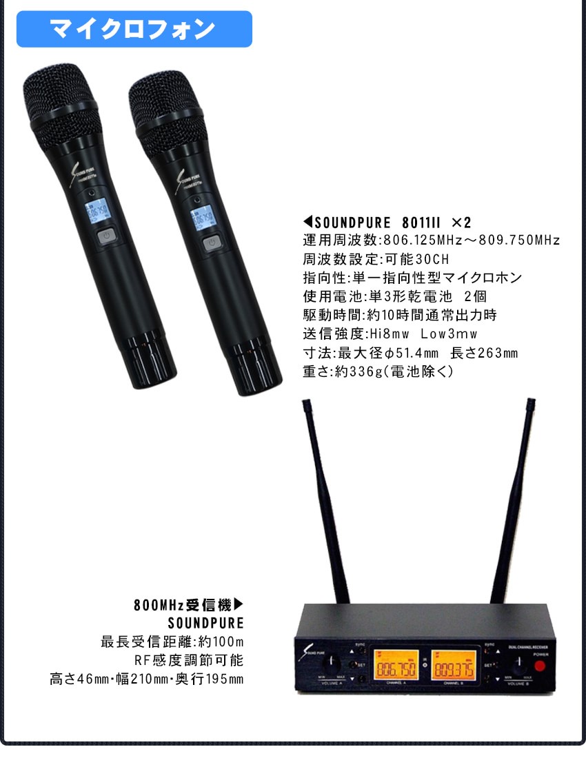 楽天市場】BOSEスピーカー (黒) カラオケセット ワイヤレスマイク2本