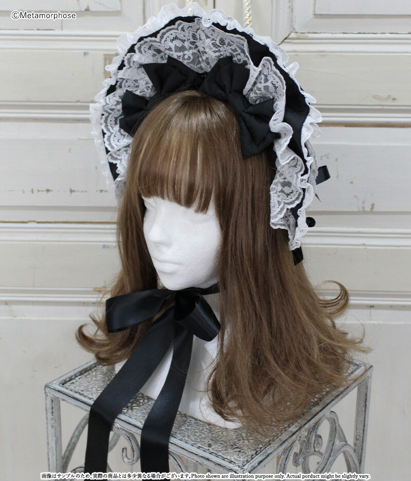 楽天市場】メタモルフォーゼ 無地ラッセルレースつきボンネット