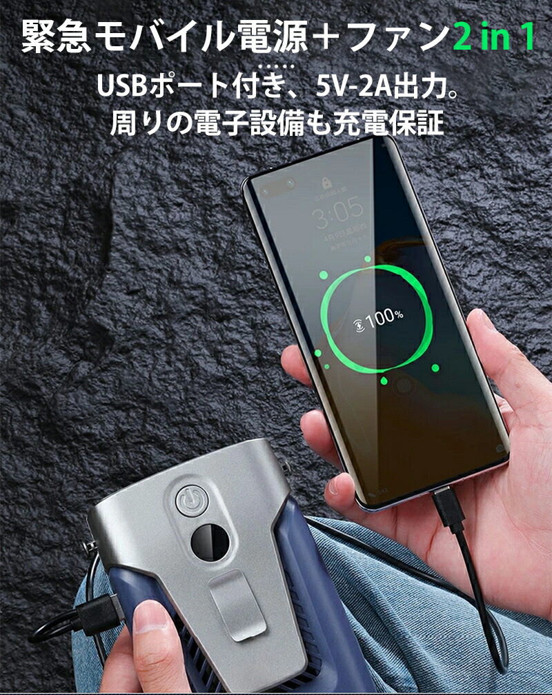 楽天市場】ベルトファン 強力 腰掛け扇風機 12000mAh大容量 3段階風量
