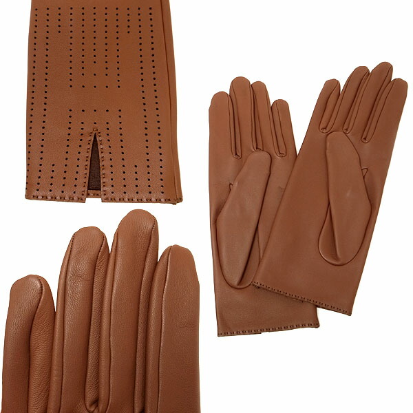 美品 定価20万 エルメス ラムレザー ロンググローブ スタッズ 箱 6.5