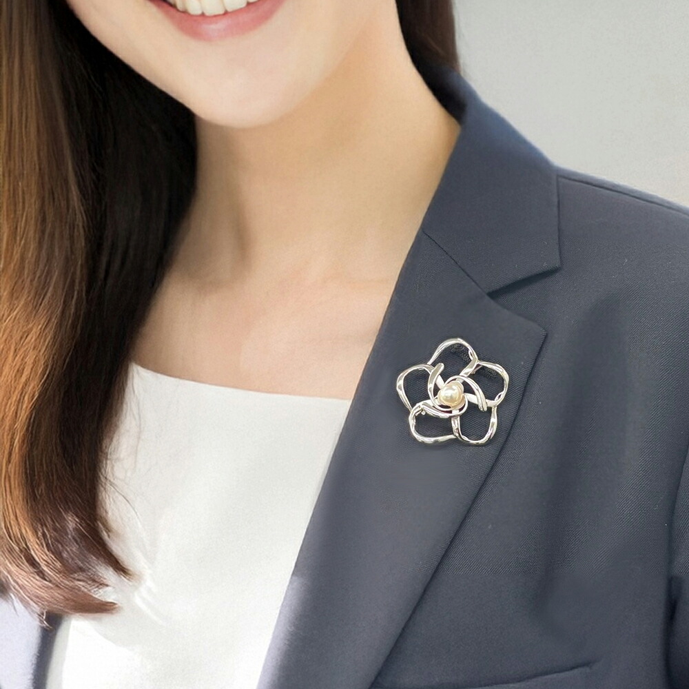楽天市場】パール ブローチ（6479）アコヤ真珠 8.0mm コサージュ 花 椿