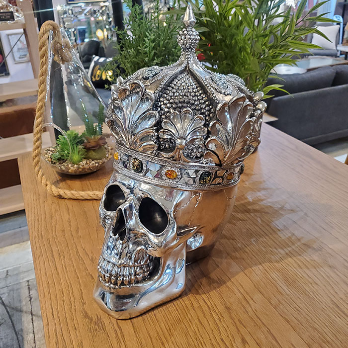 楽天市場】送料無料 未使用 ガイコツ 骸骨 ドクロ スカル 王冠