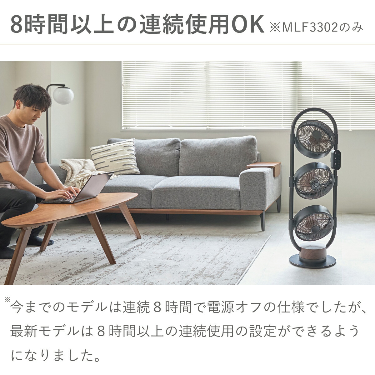 楽天市場】moku. DCモーター 3連マルチファン 3段 扇風機 MLF3301
