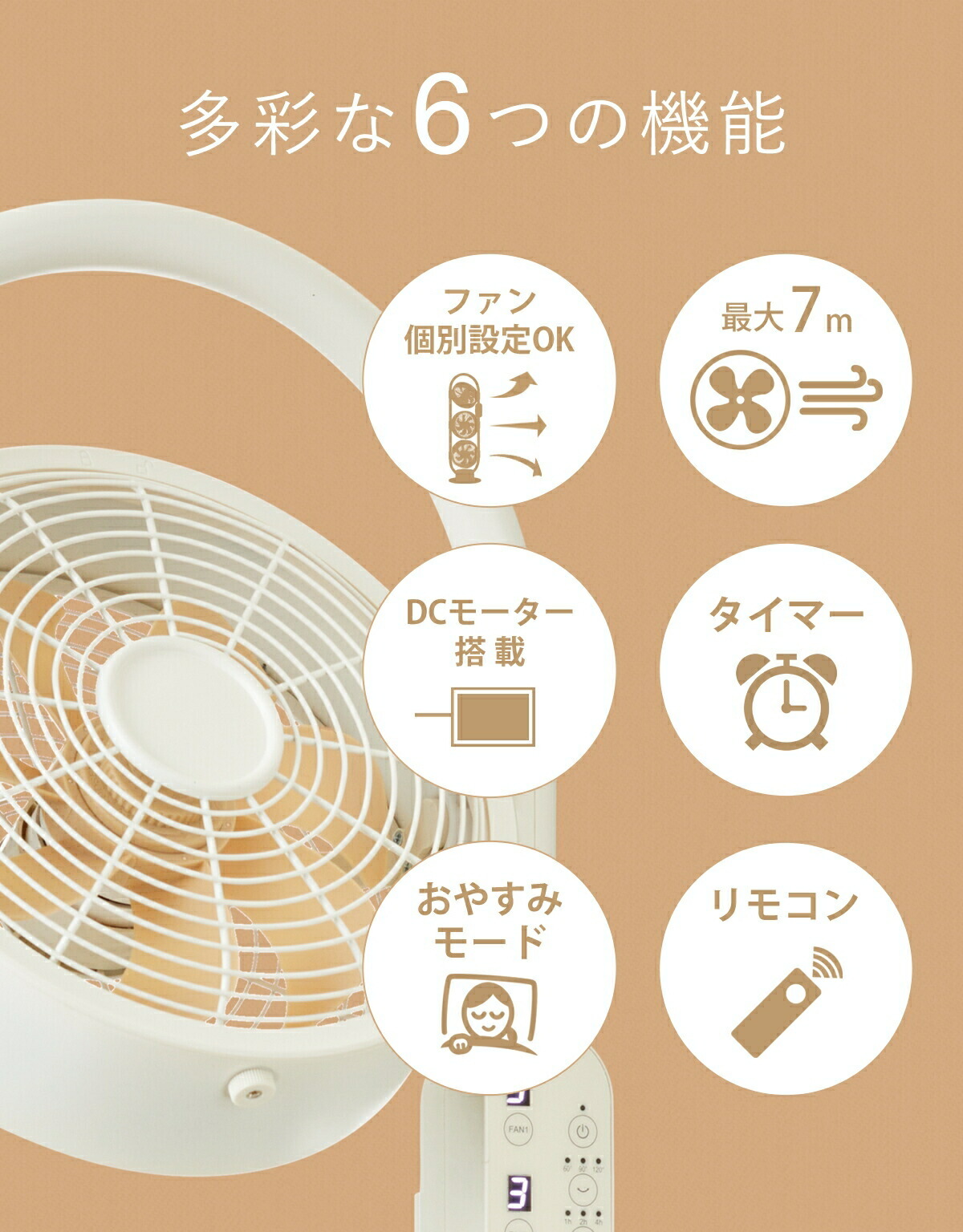 楽天市場】moku. DCモーター 3連マルチファン 3段 扇風機 MLF3301