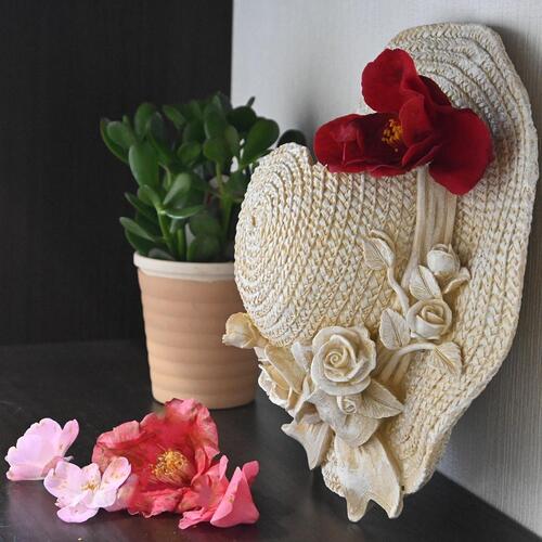 楽天市場】アンティーク帽子 アイボリー 麦わら帽子可愛い 置物 ドライ