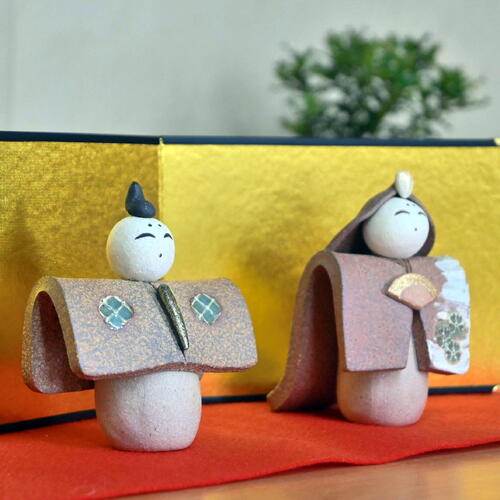 楽天市場】信楽焼き 明山ひな人形 セット雛人形 丸いフォルム立ち雛1