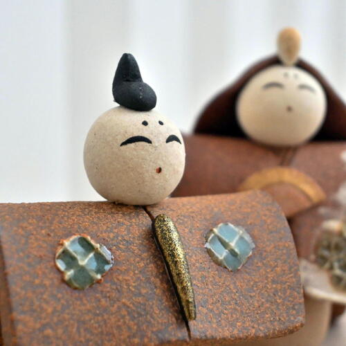 楽天市場】信楽焼き 明山ひな人形 セット雛人形 丸いフォルム立ち雛1