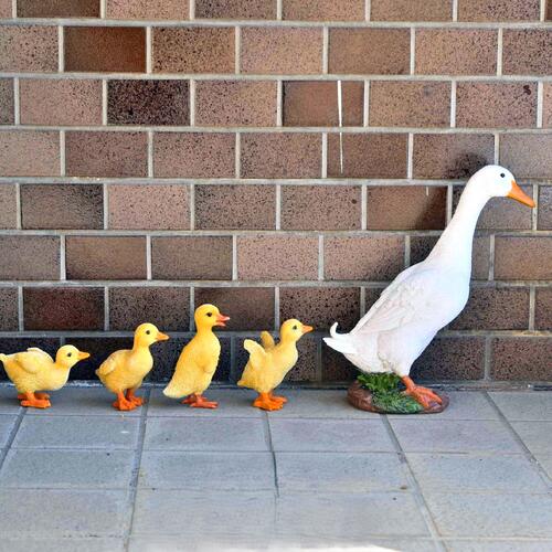 楽天市場】アヒルの親子 アヒル＋ひよこ4個セット置物 かわいい置物