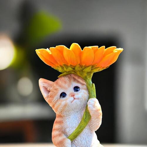 楽天市場】ひまわりにゃんこひまわりのトレイを持つ茶トラ猫ひまわり