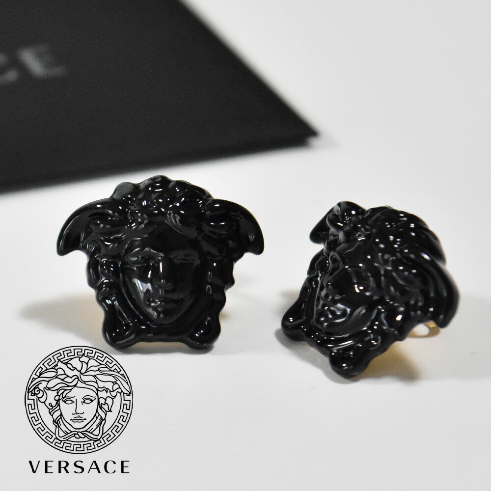 楽天市場】ヴェルサーチ ピアス ブラック メデューサ ゴールド メンズ