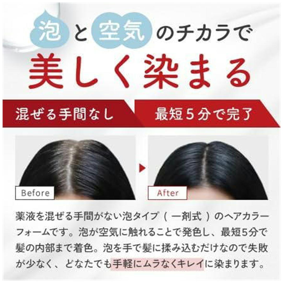 楽天市場】ドクターヘアミカ ヘアカラーフォーム ナチュラルブラック