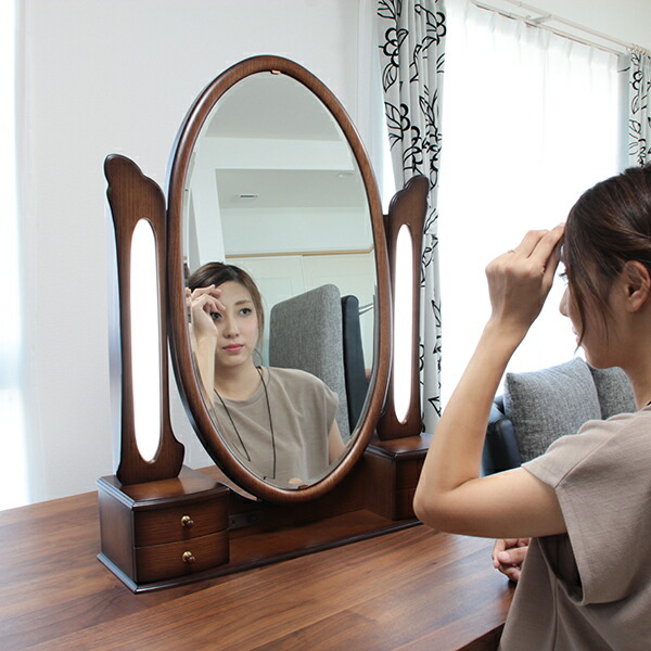 楽天市場】ドレッサー ライト付き led 日本製 卓上 大きい 姫系 国産