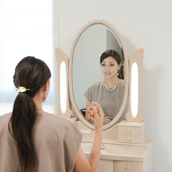 楽天市場】ドレッサー ライト付き led 日本製 卓上 大きい 姫系 国産