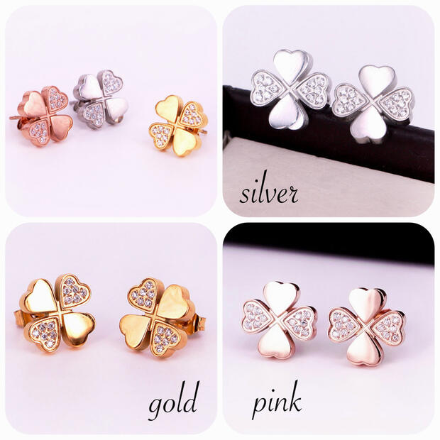 楽天市場】クローバーピアス サージカルステンレス ピアス レディース