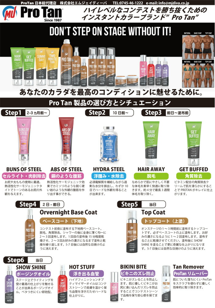 楽天市場】ProTan Overnight Competition Color Base Coat 日本正規