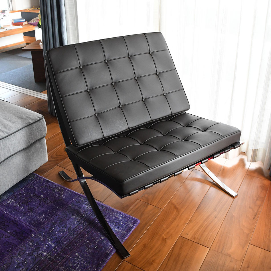 楽天市場】国内在庫 バルセロナチェア 1人掛ソファこげ茶5279カラー