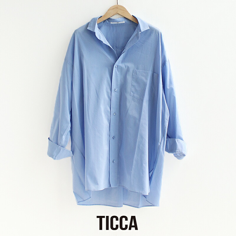 楽天市場】TICCA ティッカ コットンシルクスクエアビッグシャツ UNI