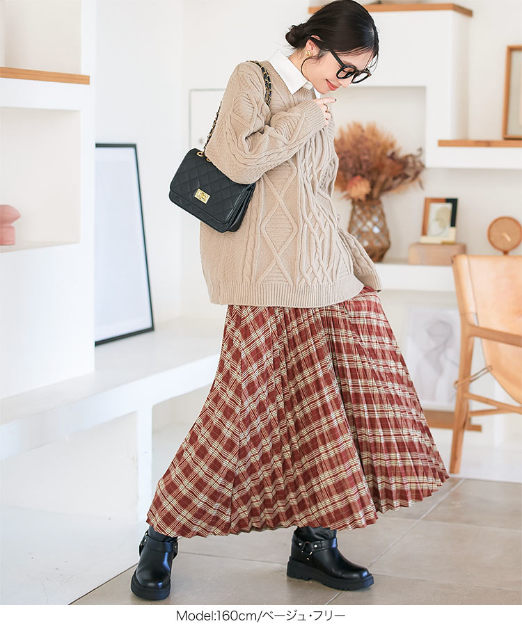 楽天市場】ざっくり ケーブルニット プルオーバー ニット セーター