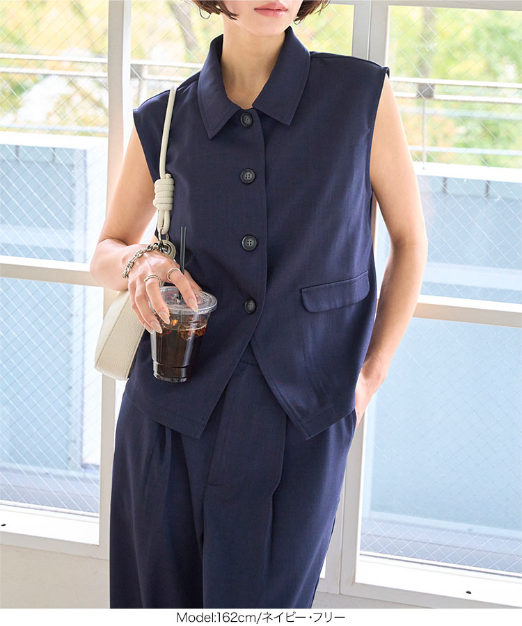 楽天市場】ベスト トップス レディース リネンライク ノースリーブ