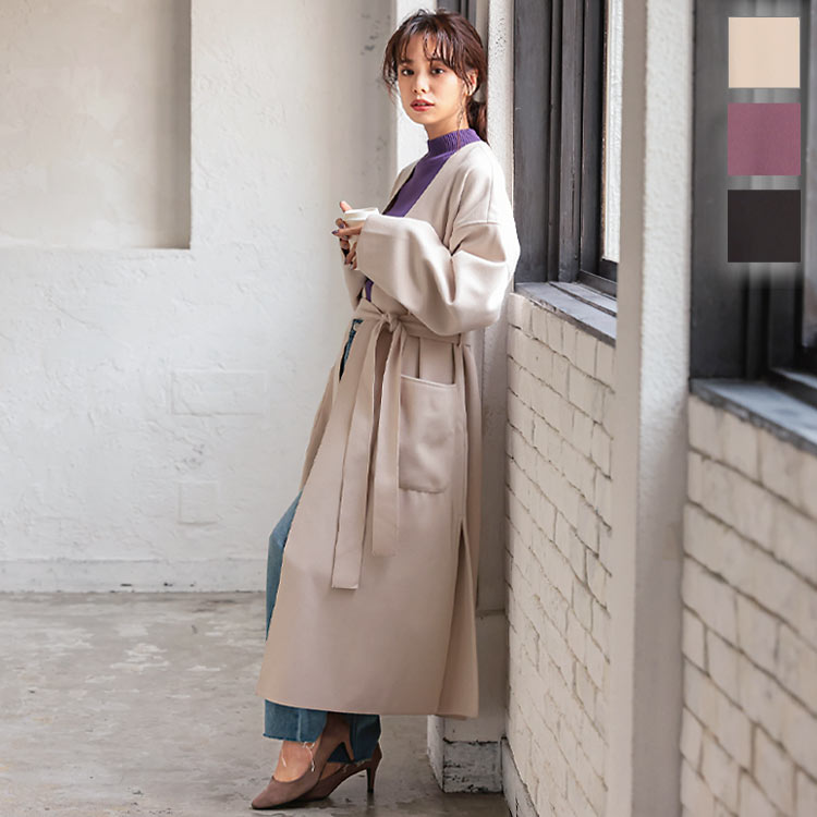 楽天市場】≪ 特別セール ≫ 送料無料！ ベルト付きノーカラーサイド