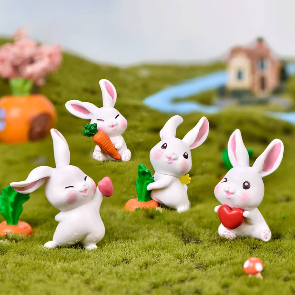 楽天市場】最短当日出荷◇フィギュア 置物 オーナメント 白 うさぎ 6匹