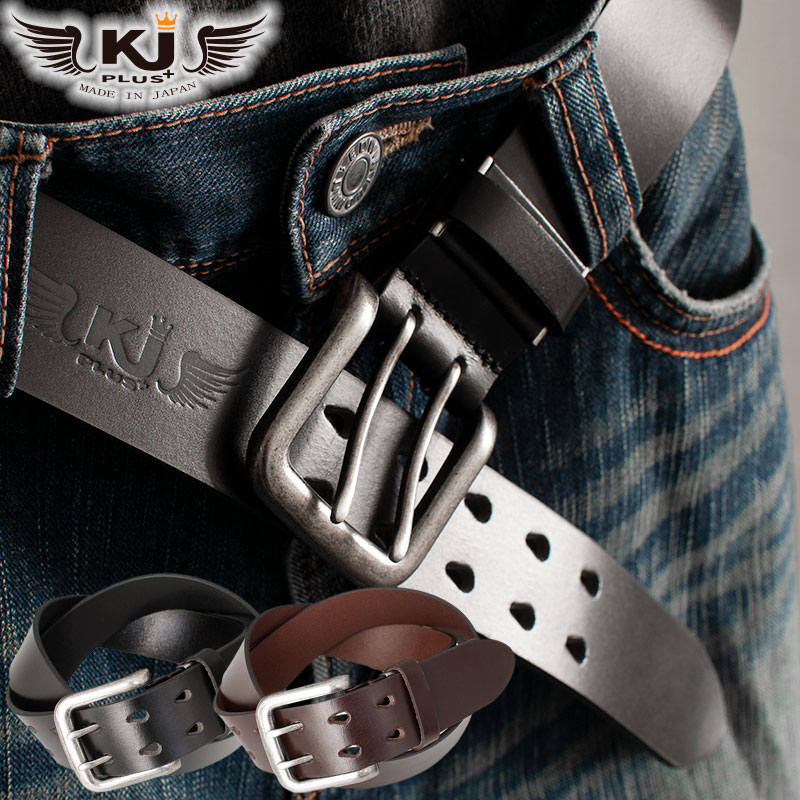 楽天市場】ベルト メンズ 本革 ダブルピン [KJ+] | レザー 牛革 革