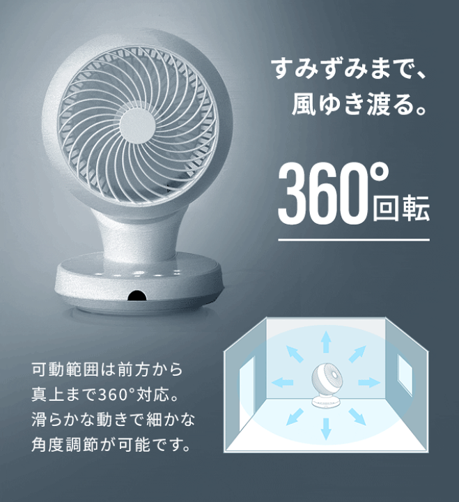 楽天市場】【10%OFF｜期間限定特大セール】 サーキュレーター 360°首