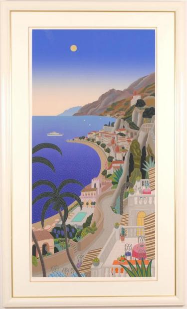 楽天市場】トーマス・マックナイト リヴィエラコースト海 絵画 風景画