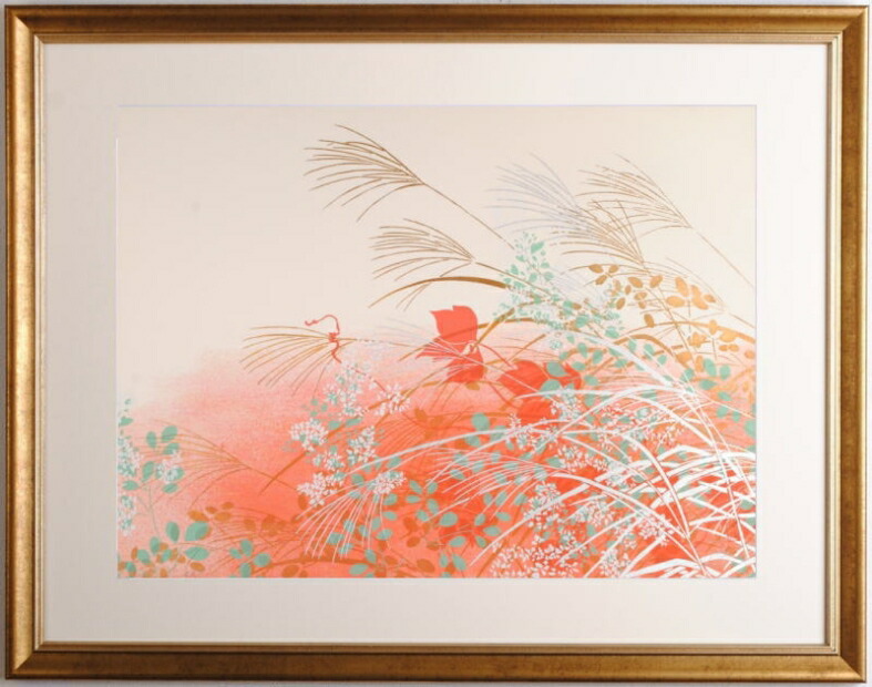 楽天市場】【作家名】今井俊満 【作品名】薄図 和風 絵画 シルク