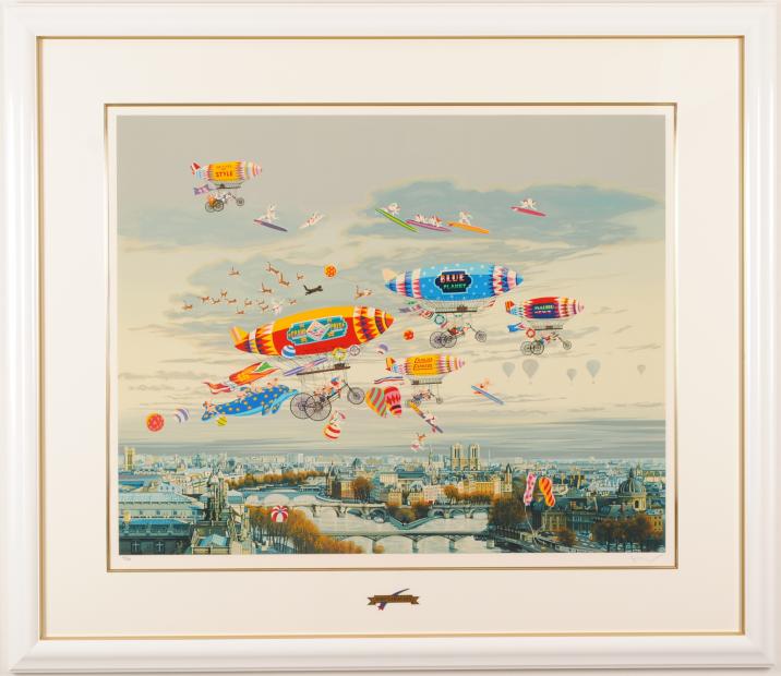 楽天市場】ヒロ・ヤマガタ そよ風に乗って インテリア 絵画 パリ 風景