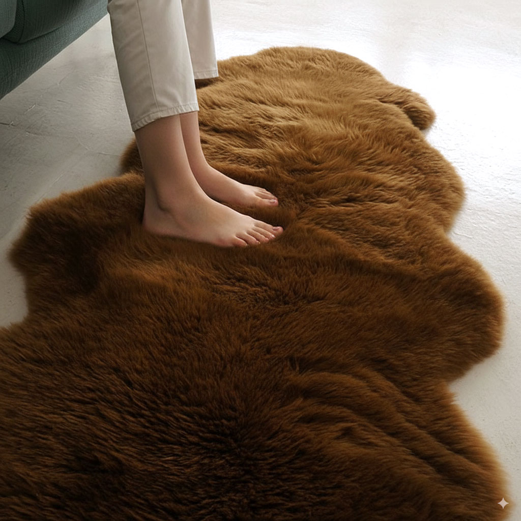 楽天市場】洗える ムートン ラグ 2匹 長毛 180×60cm ニュージーランド