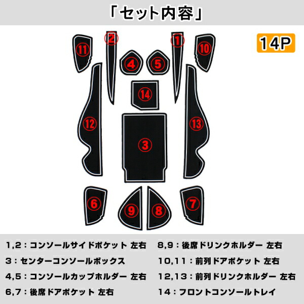 楽天市場】ハリアー60系 前期 後期 パーツ ドアポケットマット 14P