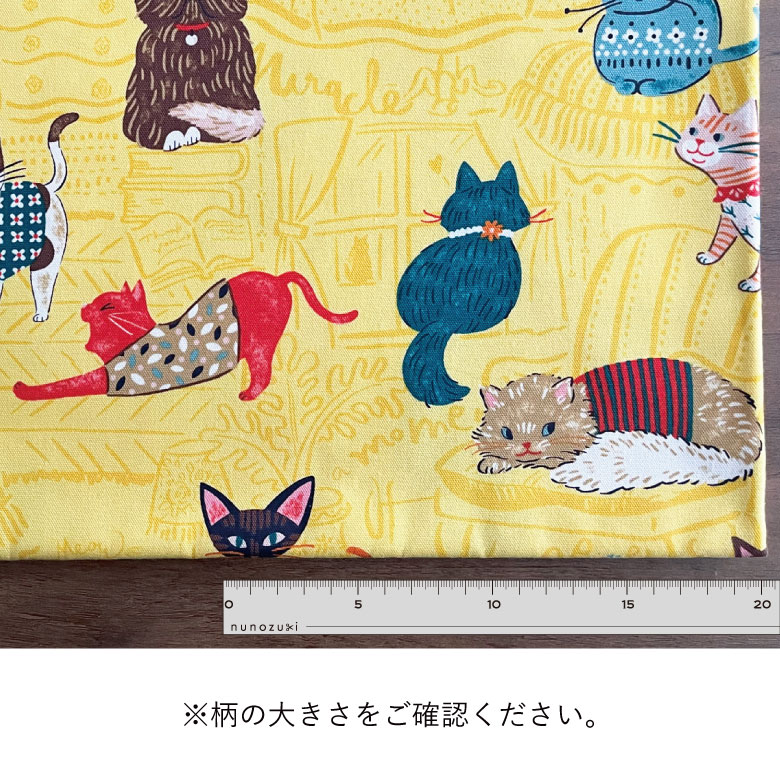 楽天市場】【10センチ単位】猫柄 生地 布 パワフルアニマル ねこ【3