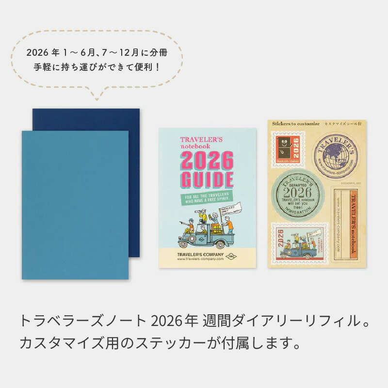 楽天市場】トラベラーズノート 2026年 パスポートサイズリフィル 週間
