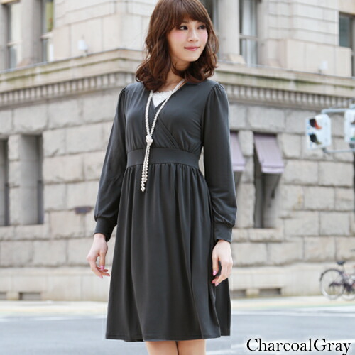 楽天市場】日本製カシュクール美ラインワンピース 膝丈 フォーマル