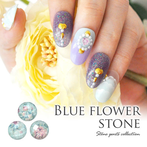 楽天市場】ストーン ラインストーン フラワー 薔薇 バラ ブルー|ネイル