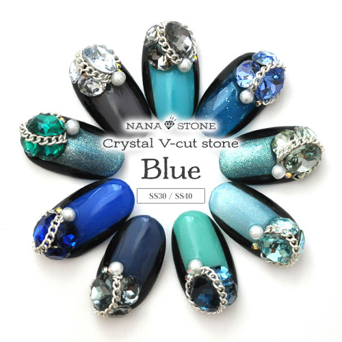 楽天市場】ラインストーン ブルー系 クリスタル クリスタル製 ビジュー