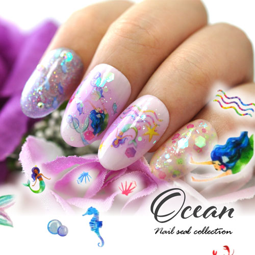 楽天市場】【全品半額coupon事前配布中】ネイルシール マーメイド 海