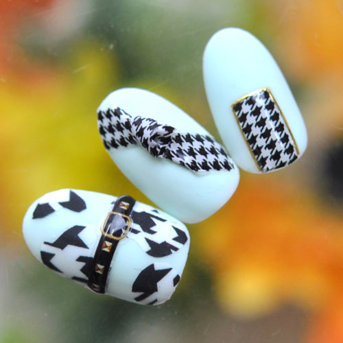 楽天市場】ネイルシール 千鳥格子 チェック 伸縮抜群 ベルト ライン