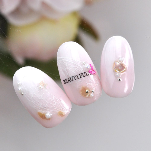 楽天市場】【全品半額coupon事前配布中】ネイルシール 蝶々 レース 白